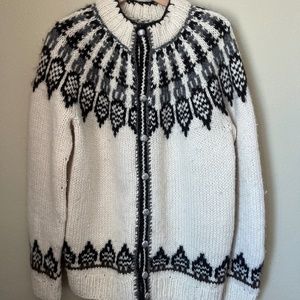 Hand knit thick wool sweater